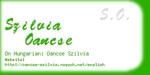 szilvia oancse business card